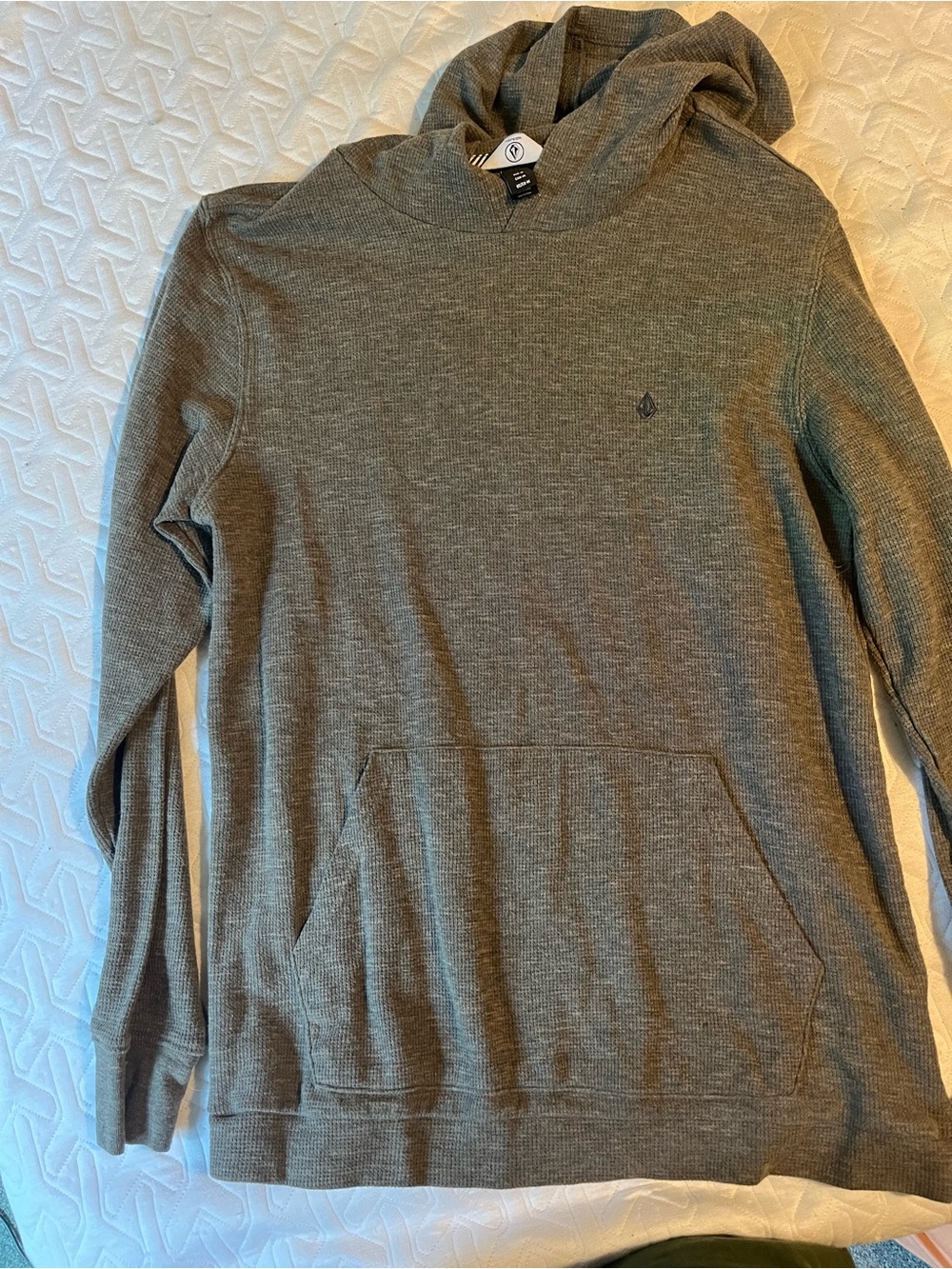 Volcom Brown waffle Hooded Sweatshirt